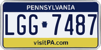 PA license plate LGG7487