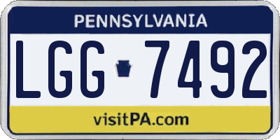 PA license plate LGG7492