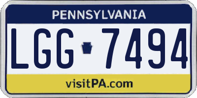 PA license plate LGG7494