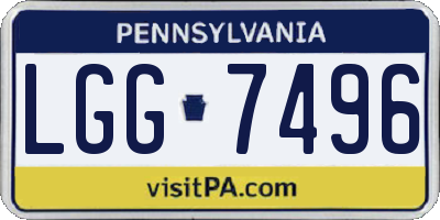 PA license plate LGG7496