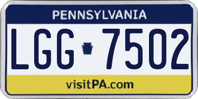 PA license plate LGG7502