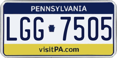 PA license plate LGG7505