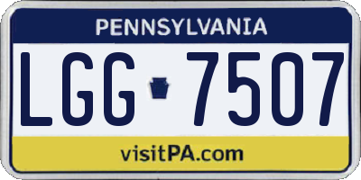 PA license plate LGG7507