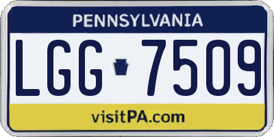 PA license plate LGG7509