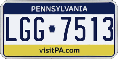 PA license plate LGG7513