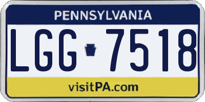 PA license plate LGG7518
