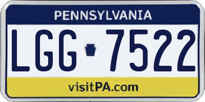 PA license plate LGG7522