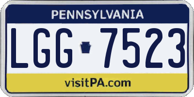PA license plate LGG7523