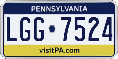 PA license plate LGG7524