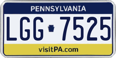 PA license plate LGG7525