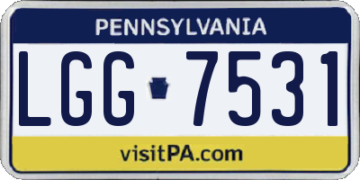 PA license plate LGG7531