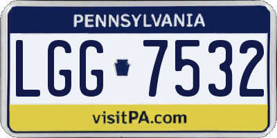 PA license plate LGG7532