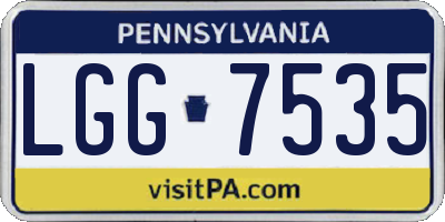 PA license plate LGG7535