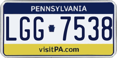 PA license plate LGG7538