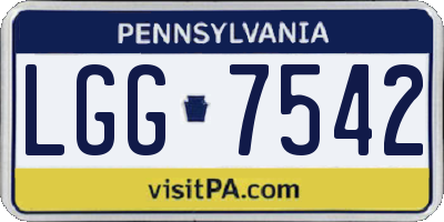 PA license plate LGG7542