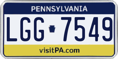 PA license plate LGG7549