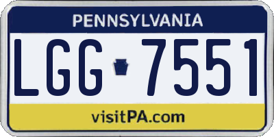 PA license plate LGG7551