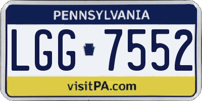 PA license plate LGG7552