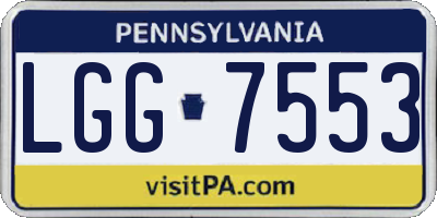 PA license plate LGG7553