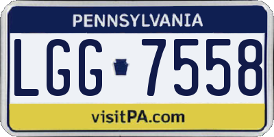 PA license plate LGG7558