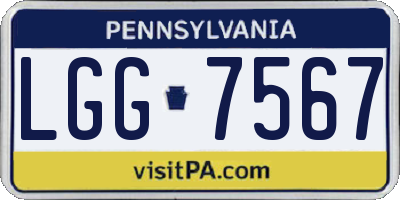 PA license plate LGG7567