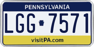 PA license plate LGG7571