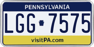 PA license plate LGG7575