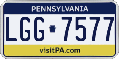 PA license plate LGG7577