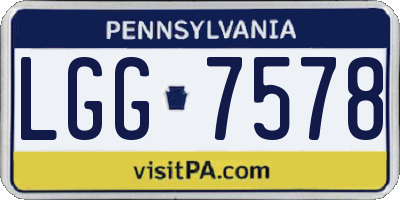 PA license plate LGG7578