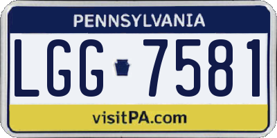 PA license plate LGG7581