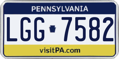 PA license plate LGG7582