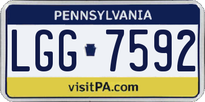 PA license plate LGG7592