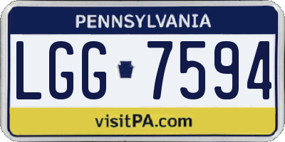 PA license plate LGG7594