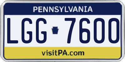 PA license plate LGG7600