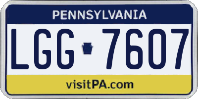 PA license plate LGG7607