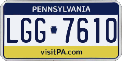 PA license plate LGG7610
