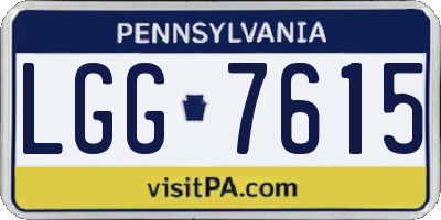 PA license plate LGG7615
