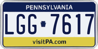 PA license plate LGG7617