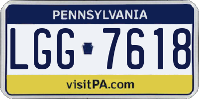 PA license plate LGG7618