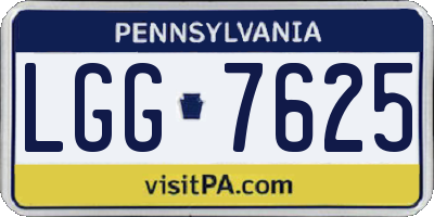 PA license plate LGG7625
