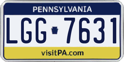 PA license plate LGG7631