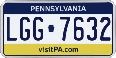 PA license plate LGG7632
