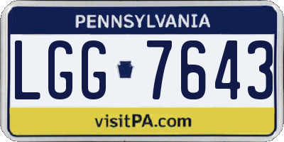 PA license plate LGG7643