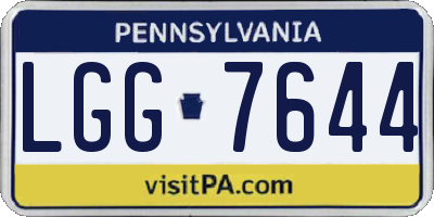 PA license plate LGG7644