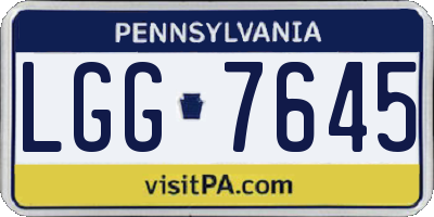 PA license plate LGG7645