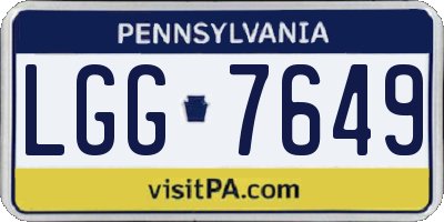 PA license plate LGG7649