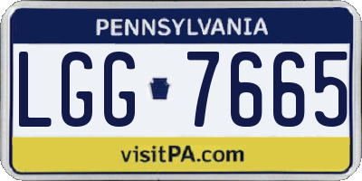 PA license plate LGG7665