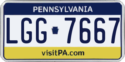 PA license plate LGG7667