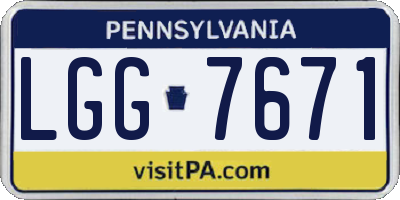 PA license plate LGG7671