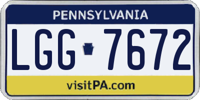 PA license plate LGG7672